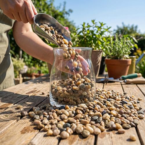 Royal Imports River Rocks, Aquarium Gravel – Natural 0.5"- 0.75" - 5 lbs | Decorative Ornamental Vase Filler Pebbles for Potted Plants, Terrariums, Vases, Succulents, Fish Tank Gravel, DIY & Crafting - size: Small - 5 lbs, style: Natural