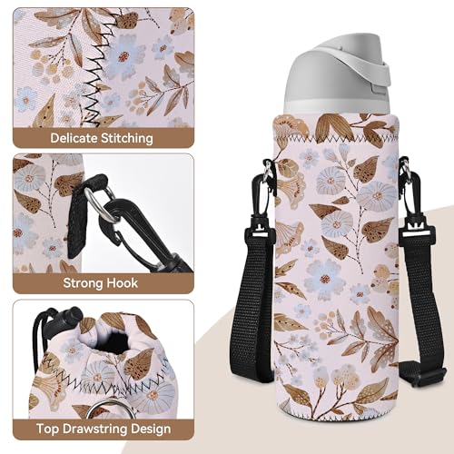 Neoprene Water Bottle Carrier Bag with Adjustable Shoulder Strap,Insulated Water Bottle Cover for Stainless Steel/Glass/Plastic Bottles - color: BC-59, size: 500ml