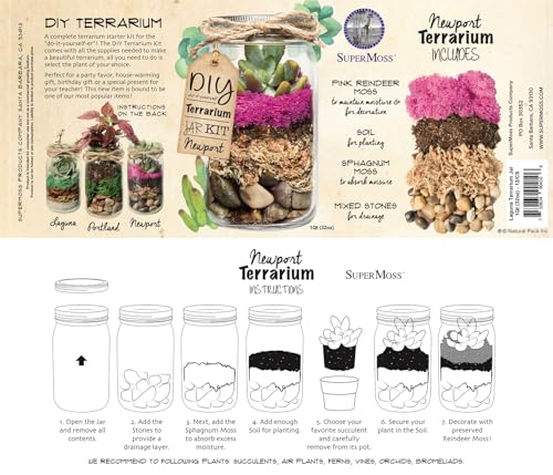 SuperMoss (90412) Terrarium Kit DIY Jar - Newport 32oz - color: Newport