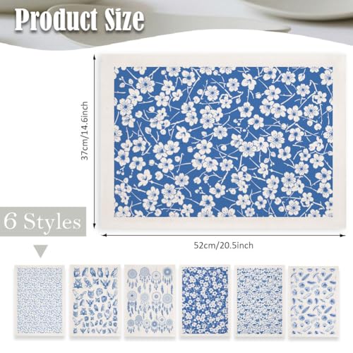SUPERDANT 5PCS Owl Mushroom Underglaze Paper Transfer Dreamcatcher Flowers Transfer Paper for Clay Ceramic Porcelain Under Glaze Transfers for Pottery Blue Underglaze Decal Papers Handcrafted Gifts - style: Mixed Styles (Owl)