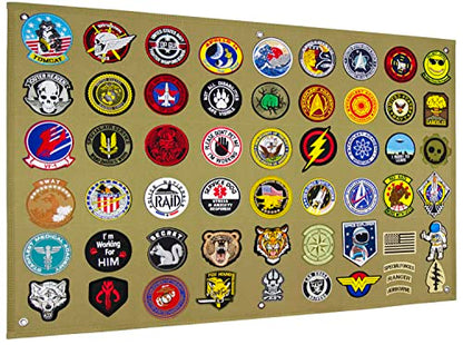 Tactical Patch Display Panel Holder Board for Military Army Combat Morale Uniform Hook and Loop Emblems, 24 Inches x 36 Inches (Medium), No Patches Included - color: Brown, Medium