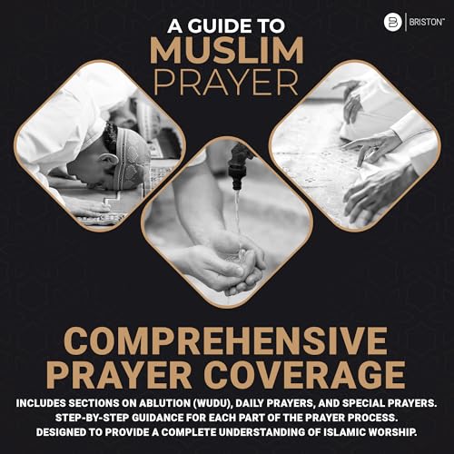 Briston Muslim Prayer Flash Cards – Islamic Learning Guide for Salah, Wudu, Jumah & Tahajjud – Step-by-Step Instructional Cards with Arabic, English Translation & Transliteration – Quran & Hadith