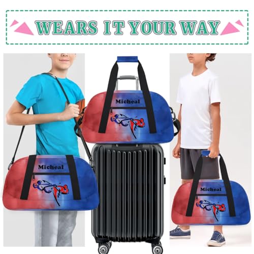 Personalized Martial Art Bag Duffel Bag for Girls, Custom Taekwondo Karate Bag Overnight Bags for Travel Weekender Practice Battle Black - color: Option 8