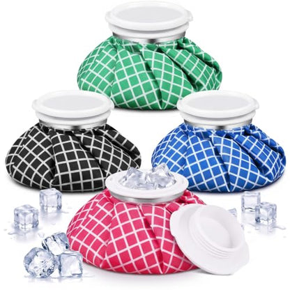 Honoson 4 Pack Reusable Ice Pack for Injuries, Ice Bags Hot Water Bag for Hot & Cold Pain Relief No-Leak Elastic Breathable for Muscle, Joint Pain Swelling, Sports & Home Use(Cute Style) - style: Cute Style