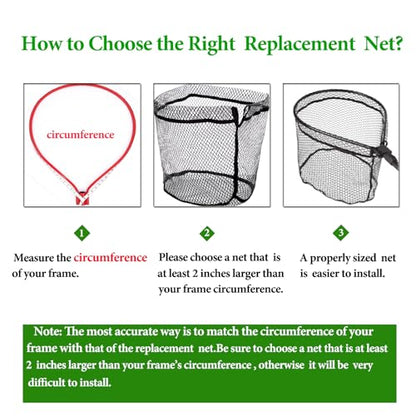Rubber Coated Replacement Fishing Net Hook Resist Large Deep Fish Net Mesh | Replacement Landing Net Mesh,Rubber Coated Net Bag for Big Catfish Trount Salmon Pike Musky,Fits Freshwater Saltwater - color: 3/4" Mesh, size: XL:34.6"Dia.-36"Depth-109"Circumfe