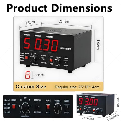 Interval Timer with LED Display, Adjustable Sound, Customizable Training Time and Repetitions for Boxing, MMA, and Kickboxing Workouts - color: Green