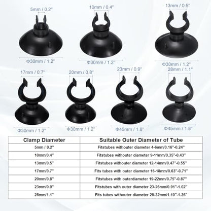 Aquarium Suction Cups, Fish Tank Suction Cups Clips Airline Tube Holders Clamps (Plastic, 8Pcs, Clear) for 0.2" Fish Tank Airline Tubing Binding Moss Shrimp Nest, 5x25MM - color: Clear, size: 5x25MM