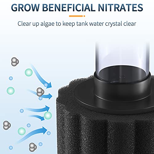 Pawfly Aquarium Nano Bio Sponge Filter Quiet Betta Fry Shrimp Foam Filter Kit with Airline Tubing for Small Fish Tank up to 3 Gallon, 3 Pack