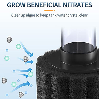 Pawfly Aquarium Nano Bio Sponge Filter Quiet Betta Fry Shrimp Foam Filter Kit with Airline Tubing for Small Fish Tank up to 3 Gallon, 3 Pack