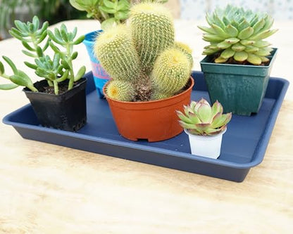 VUWEZ Rectangle Plant Tray, Plant Drip Tray, Plant Pot Saucers, Plant Germination Trays, Plant Saucers, 11'' x 9'' x 1.2'' (2 pack), Blue - color: Blue, size: 11'' x 9'' x 1.2'' (2 pack)