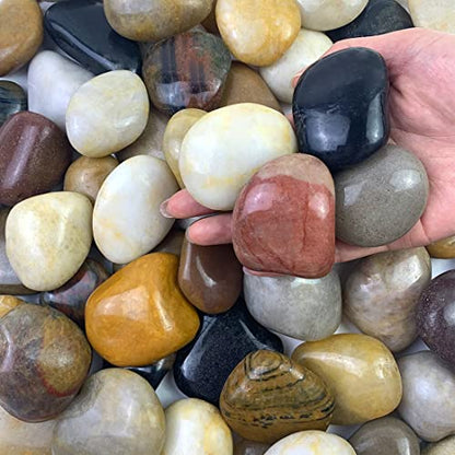 FANTIAN 40 lbs Large River Rocks for Landscaping, 2-3 Inch Garden Rocks | Natural Decorative Stones Pebbles for Potted Plants, Aquarium, Fountain, Fish Tank, Drainage and Outdoor Yard Paving - size: 2-3 Inch, style: 40 Pounds