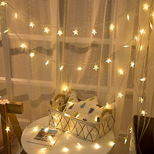 Star String Lights, Merdeco 20ft 40 LED USB Powered Star String Lights Warm White Fairy Lights for Birthday Party Wedding Christmas Home Decoration - style: Modern