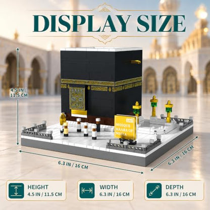 Mosque Kaaba of Mecca Building Blocks Sets Islamic Architecture Model Toys for Adults and Kids World Famous Landmark Building Kits Eid Gifts for Muslim 446PCS - style: Mosque Kaaba of Mecca