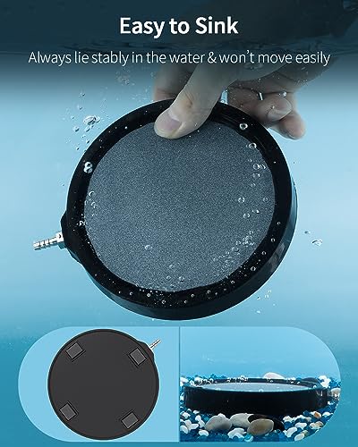 Pawfly Aquarium Air Stone Disc for Air Pump 5 Inch Fish Tank Air Stone Bubbler Bubble Release Tool Oxygen Diffuser for Fish Tanks Buckets Small Ponds and DWC Systems - size: 5 inch