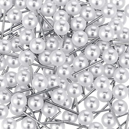 150 Pcs Pearl Push Pins,Pearl Pins for Bouquets Pearls Head Short Straight Pin Decorative Sewing Pin for Fabric Craft Wedding Holiday DIY Accessories(0.6 Inch)