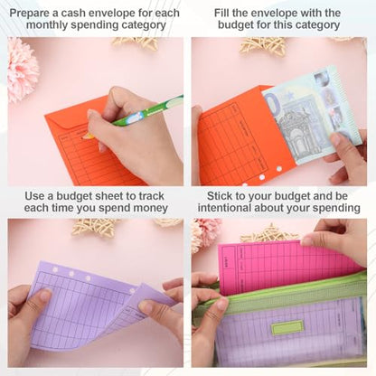 24 Pcs Cash Envelopes for Budgeting,Money Envelope for Cash Saving