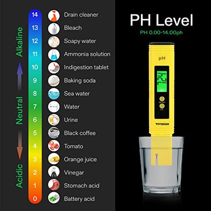 VIVOSUN DWC Hydroponic Growing System, 5-Gallon Deep Water Culture with VIVOSUN pH and TDS Meter Combo for Hydroponics, Pool and Aquarium