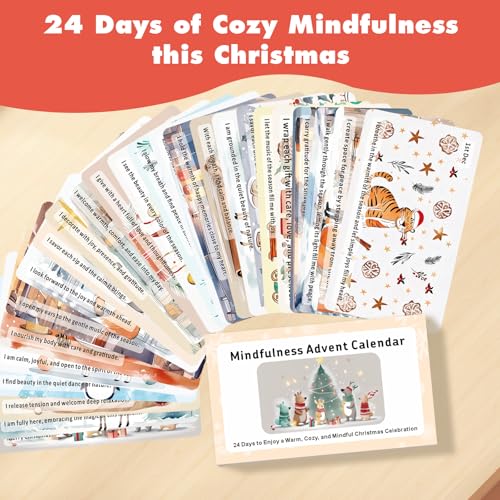 Mindfulness Advent Calendar for Teen Girls – 24 Days of Cozy Holiday Activities with Cute Animal Illustrations | Christmas Self-Care & Emotional Support Gift for Adults and Families