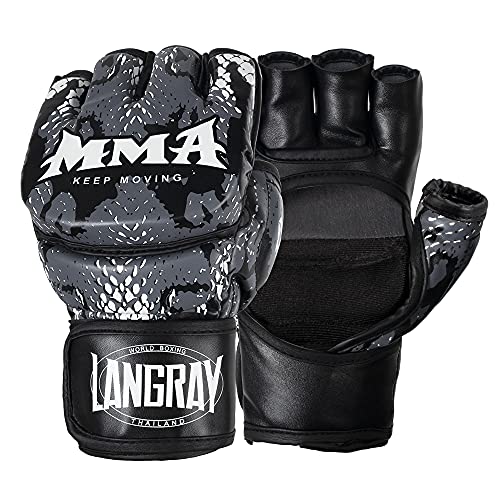 Punch Bag Training Gloves, LangRay MMA Grappling Gloves for Sparring Martial Arts Boxing Training for Adults and Kids - size: Medium, style: MMA