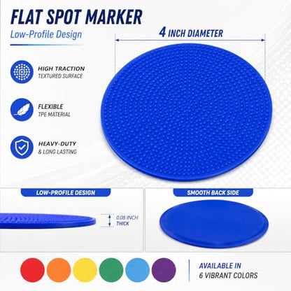 Sukh Poly Spots Markers - 12 Pcs Floor Dots Sport Markers for PE | Flat Training Markers for Soccer, Basketball, Agility Drills, PE Classrooms, Indoor Gyms and Outdoor Fields