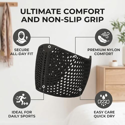 ciciglow Elastic Nylon AntiSlip Hair Grip Band for Hijab – Comfortable Headband for Under Scarf, & Sports