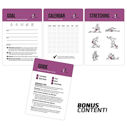NewMe Fitness Pilates Workout Cards, Instructional Fitness Deck for Women & Men, Beginner Fitness Guide to Training Exercises at Home or Gym - style: Pilates