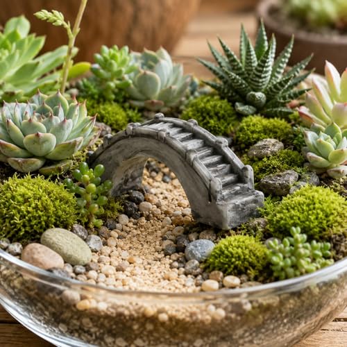 30PCS Miniature Bridge Resin Arch Bridge Model for Aquarium | Detailed Mini Scale Mini Resin Arch Bridge Figurines For Dollhouse Scenes Aquariums Diy Crafts