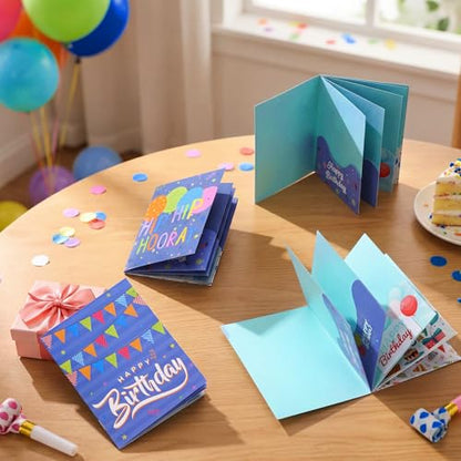 AmazingSpark 4 Set Birthday Gift Card Booklet Cardboard Christmas Birthday Money Holder for Cash Xmas Gift Party Favor Bulk Surprise Money Card Sleeve for Teacher Employee Appreciation - style: Macaron Birthday