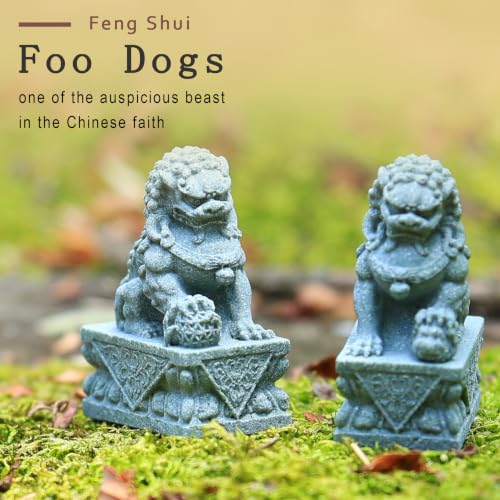 6 PCS Mini Zen Garden Accessories, Miniature Garden Bridge Foo Dogs Torii Gate Sandstone Figurines Meditation Zen Decor Japanese Fish Tank Terrarium Decorations Plant Pots Bonsai Craft Decor (M) - style: Garden