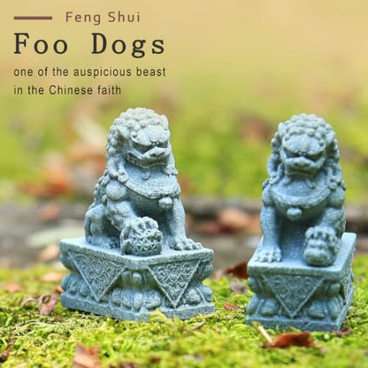 6 PCS Mini Zen Garden Accessories, Miniature Garden Bridge Foo Dogs Torii Gate Sandstone Figurines Meditation Zen Decor Japanese Fish Tank Terrarium Decorations Plant Pots Bonsai Craft Decor (M) - style: Garden