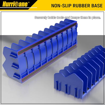 HURRICANE Plier Organizer Rack, 10-Slot Pliers Cutters Rack with Non-Slip Rubber Base, Tool Organizer, Tool Drawer Toolbox torage, Blue, Extendable Design, Fit 3” H, 1 Pack - color: blue