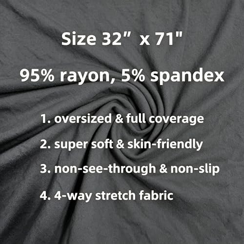 Lina & Lily Non-see-through Premium Jersey Maxi Hijab Head Scarf Wrap for Muslim Women - color: Dark Gray