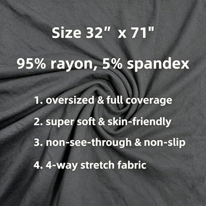 Lina & Lily Non-see-through Premium Jersey Maxi Hijab Head Scarf Wrap for Muslim Women - color: Dark Gray