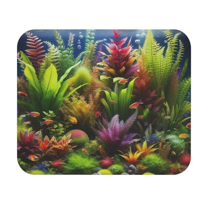 Very Colorful Aquarium Plants Mouse Pad 9x8 Inch with Rubber Base