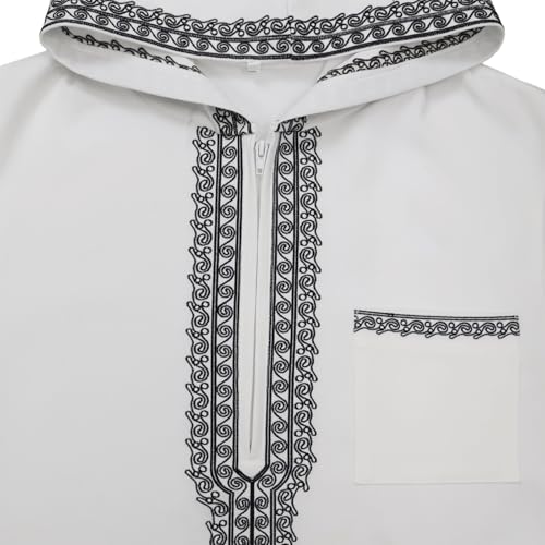 Lmdudan 2026 중동 아랍 로브 남성용 무슬림 Thobes - 긴소매 루즈 후드 롱 가운 드레스 무슬림 카프탄 토베 - color: 2-그레이, size: X-라지
