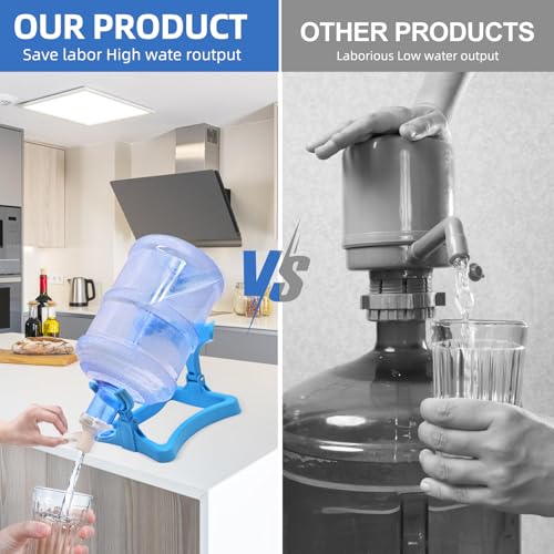 5 Gallon Water Jug Holder, Collapsible Water Dispenser Stand and 2 Dispenser Valves, Thicking Water Dispenser for 3-5 Gallon Bottle