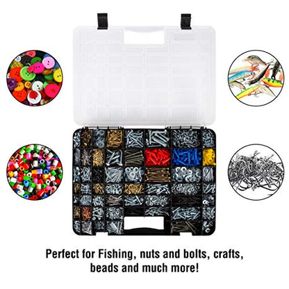 Stalwart - 75-ST6073 Portable Storage Case with Secure Locks and 55 Small Bin Compartments for Hardware, Screws, Bolts, Nuts, Nails, Beads, Jewelry and More by Black - size: 55 Bin