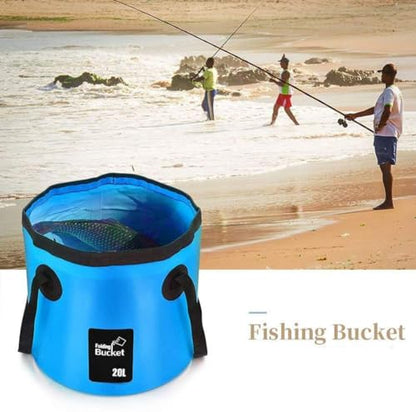 BANCHELLE 5 Gallon Collapsible Bucket with Handle for Indoor Outdoor | 20L Foldable Water Storage Container for Car Washing, Camping, Traveling, Fishing, Hiking, Beach, Gardening, Boating