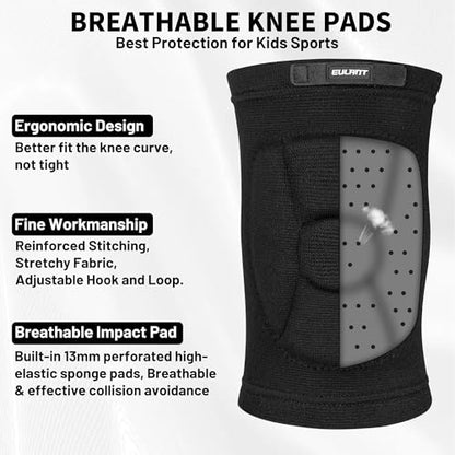 Knee Pads for Adult/Youth,Thicken Anti-Collision Sports Protection Knee Pad | Non-Slip Sports Protection Knee Pad,Elastic & Breathable Knee Brace Ideal for Dancing Football Running Basketball Cycling - size: Youth Medium(8-13 Years)