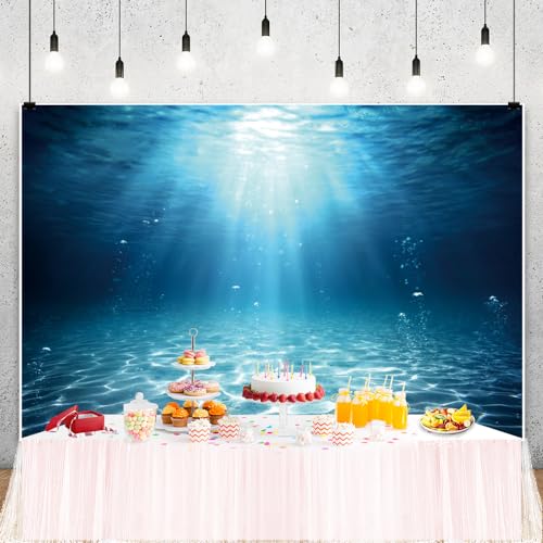 12x10ft Underwater Blue Ocean Backdrop Deep Ocean Sunlight Undersea World Photography Background Tropical Seabed Kids Adult Birthday Summer Party Decorations Banner Shoot Props - size: 12x10ft