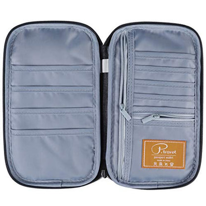 VanFn RFID Travel Passport Wallet, Family Passport Holder, Trip Document Organizer P.Travel Series (Grey) - color: Grey