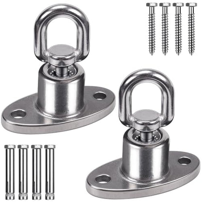 SELEWARE Silent Ball Bearing Swing Hangers, Heavy Duty 360° Rotate Swing Swivel Hook for Wooden Playground Yoga Hammock Chair Rope Punching Bag Porch Tire Web Swing Sets, 1200 Capacity, 2 Pack - color: Ball Bearing Swing Hangers, 2 Pack