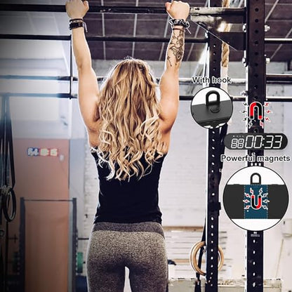 McbeAn Digit LED Gym Timer, Sports Electronic Clock, Boxing Interval Timer, Magnetic Design On The Back, 1000 MAh Large Capacity Battery, Compact and Portable, for Home Gym Fitness Exercise Workout