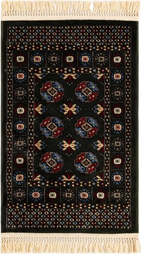 Rugs.com Bokhara Collection Rug – 2x3 Dark Green Medium-Pile Rug Perfect for Entryways, Kitchens, Breakfast Nooks, Accent Pieces - color: Dark Green, size: 2' x 3'