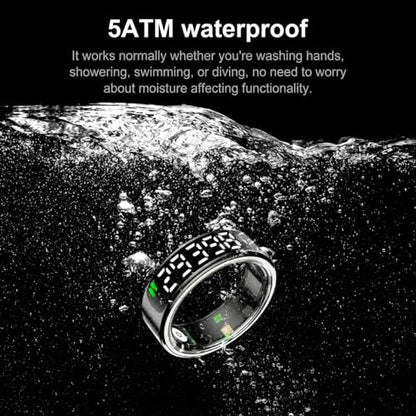 Smart Ring with Display for Men Women, Fitness Tracker Ring with Sleep Tracking, Heart Rate & Blood Oxygen Monitor, Activity Tracker Smart Ring with Step Counter (10#) - size: 10#