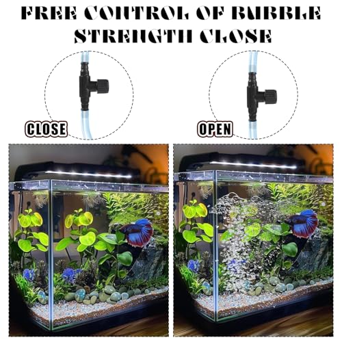 10Pcs Aquarium Air Control Valves for 3/16" (4mm) ID Airline Tubing, Adjustable Black T Shaped Hose Connectors Single Way Plastic Air Flow Controllers Regulators, Air Pump Accessories for Fish Tank
