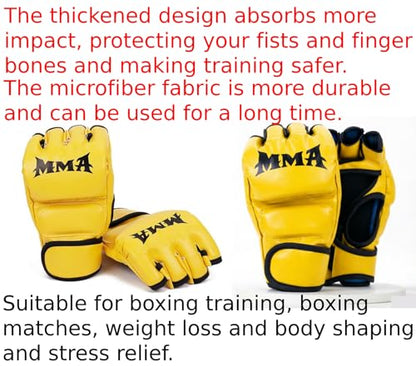 MMA Gloves Grappling Sparring, Mixed Martial Arts Mitts Men Women Boxing Gloves, Combat Sports Training, Muay Thai, Kickboxing, Open Palm Training Gloves for Grappling, Punching Bag, Self-Defense