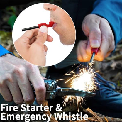 ROCKTOL Multitool SK04, VG-10 Blade, 22-in-1 Multi-tool Pliers with Fire Starter, Emergency Whistle, Glass Breaker, Safety Locking and Nylon Sheath for Survival, Camping, multi tool for men