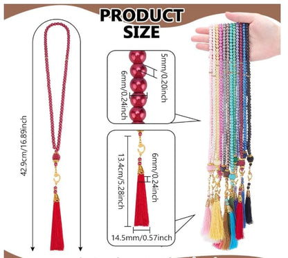 Tasbih Prayer Beads 99, Pack of 10, Muslim Prayer Beads, Islamic Praying Bead, Muslim Rosary Bead Necklace, Dhikr,Tasbeeh Bulk,Misbaha, Masbaha, Tespih,Bracelet Ramadan Gifts Eid gifts Islamic Gift - color: Mix 50
