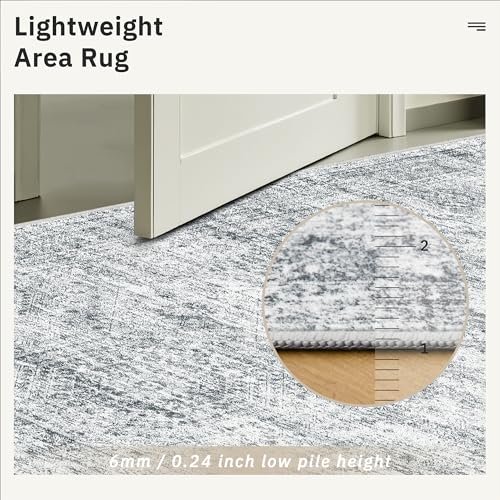Soalmost Washable Half Circle Round Rug 2x3 Grey, Small Half Moon Rug Entry - color: Grey, size: 2' x 3' (Semicircular)